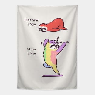 Sloth After Yoga Tapestry