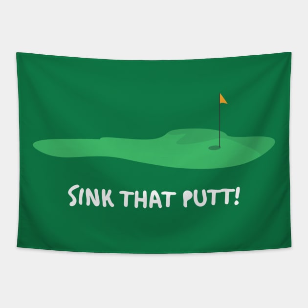 Sinking Putts Golf Fun Apparel Tapestry by Topher's Emporium