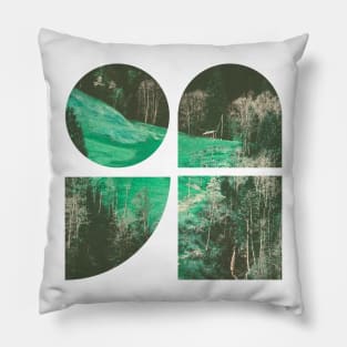 Emerald green landscape Pillow