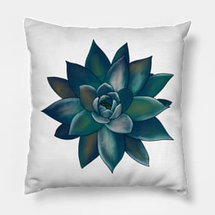 Colorful Succulent - Teal Transparent Pillow