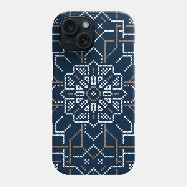 BeigeWhite Mosaic Aztec Pattern Indian Mexican Ethnic Phone Case by jodotodesign