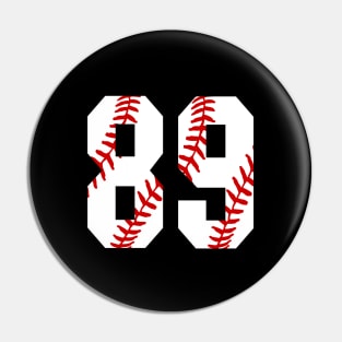 Baseball Number 89 #89 Baseball Shirt Jersey Favorite Player Biggest Fan Pin