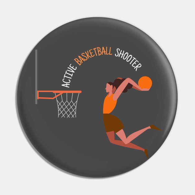 Active Basketball Shooter Girl Pin by DonSiedlik