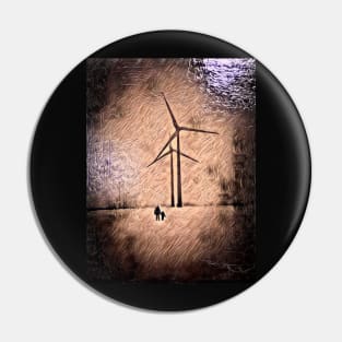 Windmills of Change Abstract Art Painting Pin
