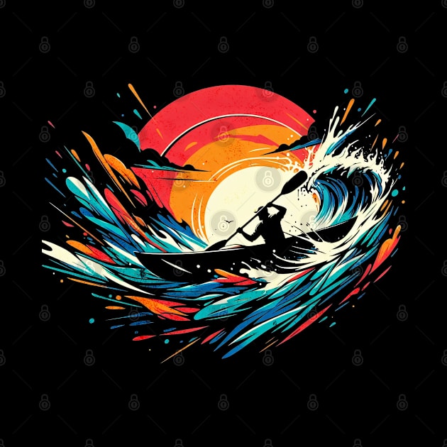 Wild Water Kayaking Vintage Design by Miami Neon Designs