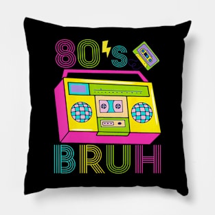 Retro 80s BRUH Outfits For Boys 1980s Pillow