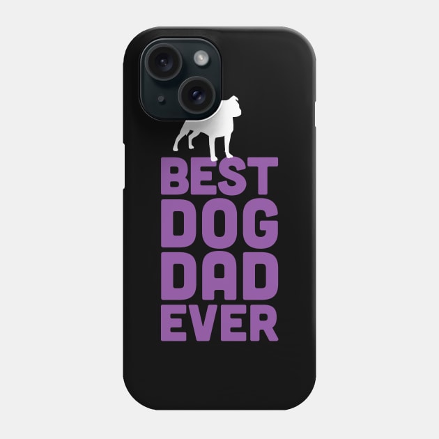 Best Staffie Bull Terrier Dog Dad Ever - Purple Dog Lover Gift Phone Case by Elsie Bee Designs