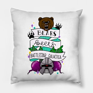 bears, beets, battlestar galactica colour Pillow