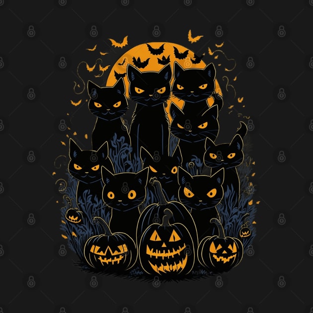 Cute Cat and Pumpkin Halloween by Chavjo Mir11