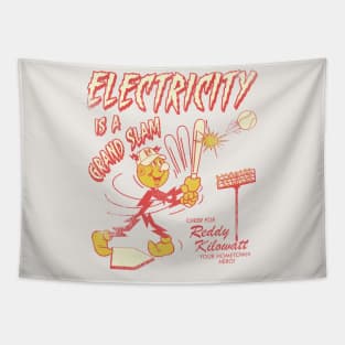 Vintage Distressed Reddy Kilowatt Baseball Hero Tapestry