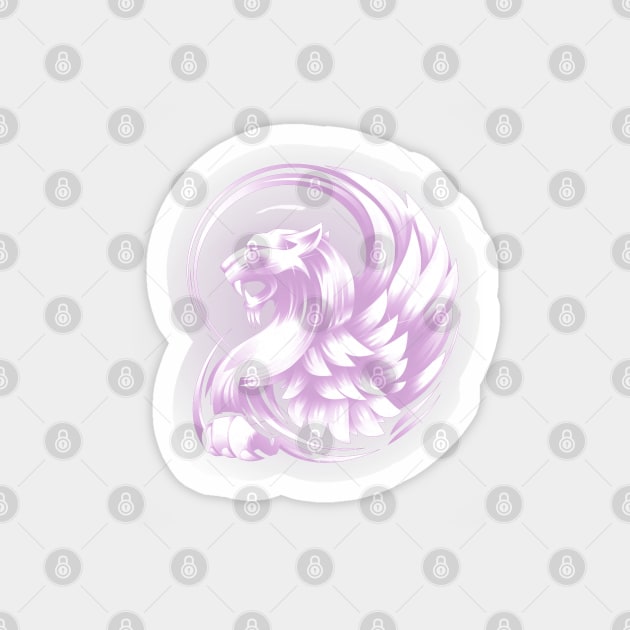 Pink Royal Lion Magnet by Ashygaru