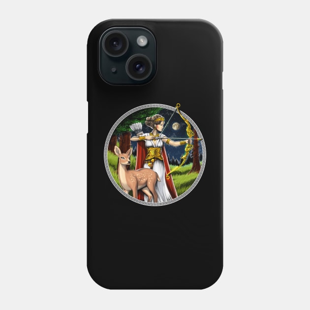 Artemis Greek Hunter Goddess Phone Case by underheaven