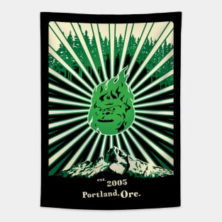 Retroposter (green on Black) Tapestry