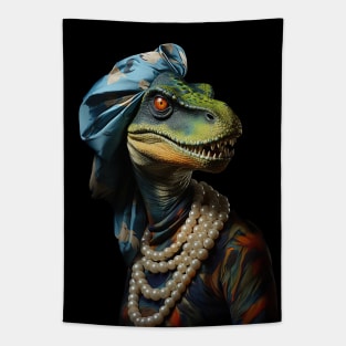 Dinosaur With The Pearl Necklace Tapestry