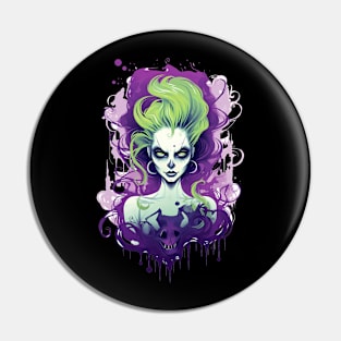 Spooky Goth Witch Pin