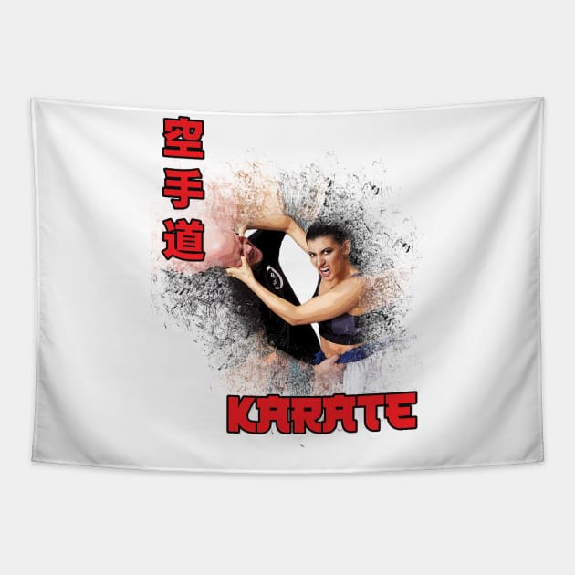 Woman Martial Art - Girl Power Tapestry by Tee3D