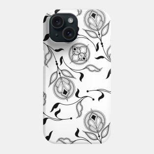 Black and White Inverted Medallion Paisley Phone Case