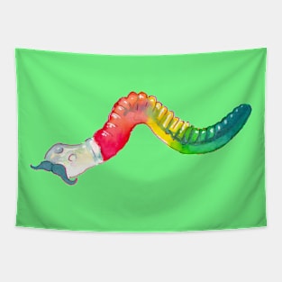 Gummy Worm Mustache Tapestry