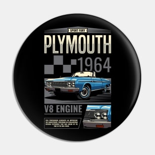 1964 Plymouth Sport Fury Muscle Car Pin