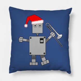 Trombone Santa Hat Robot Pillow