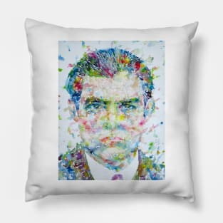 ERNEST HEMINGWAY  - watercolor portrait .7 Pillow