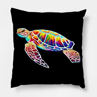 Rainbow Sea Turtle Pillow