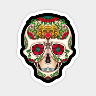 Sugar skull fancy vintage and gems day of the dead. Magnet