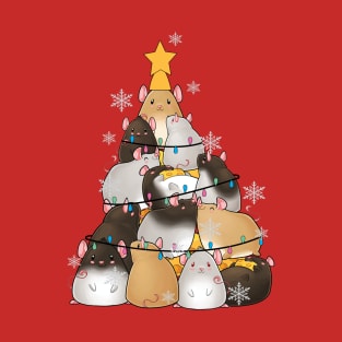 Cute Kawaii Rat Christmas Tree T-Shirt