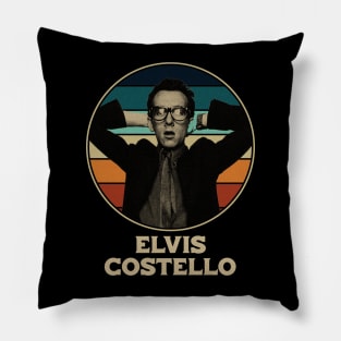 retro Elvis Costello Pillow