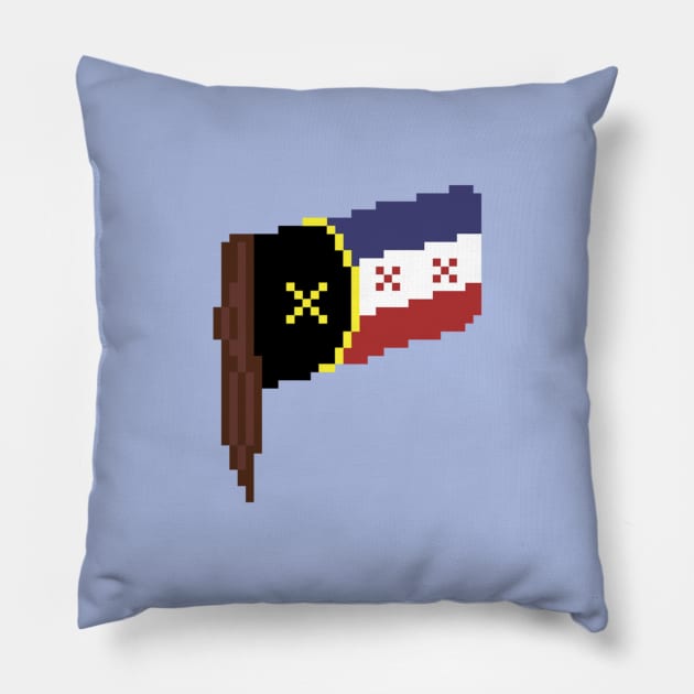 lmanberg flag pixel art Pillow by sezawhatever