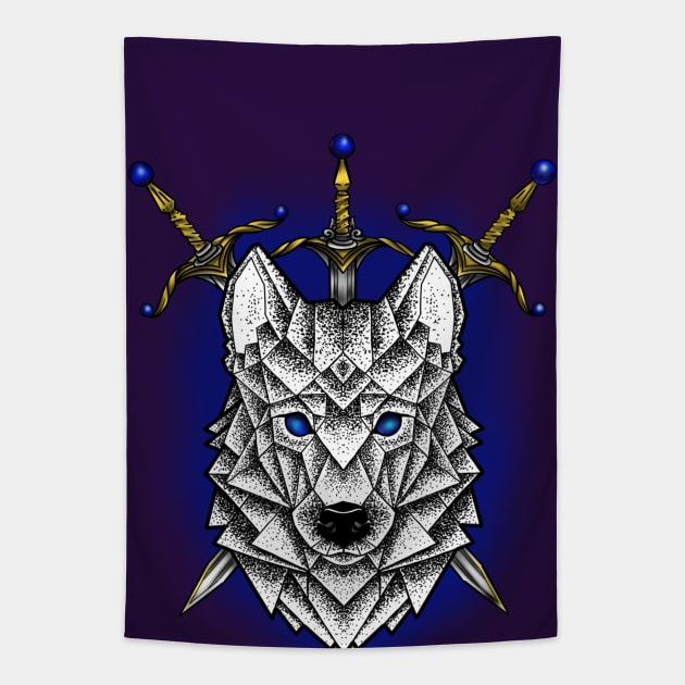 Wolf and daggers Tapestry by DarkHorseBailey