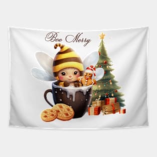 Funny Christmas Bee Quote Tapestry
