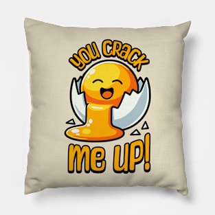 You Crack Me Up! Cute Egg Pun Pillow