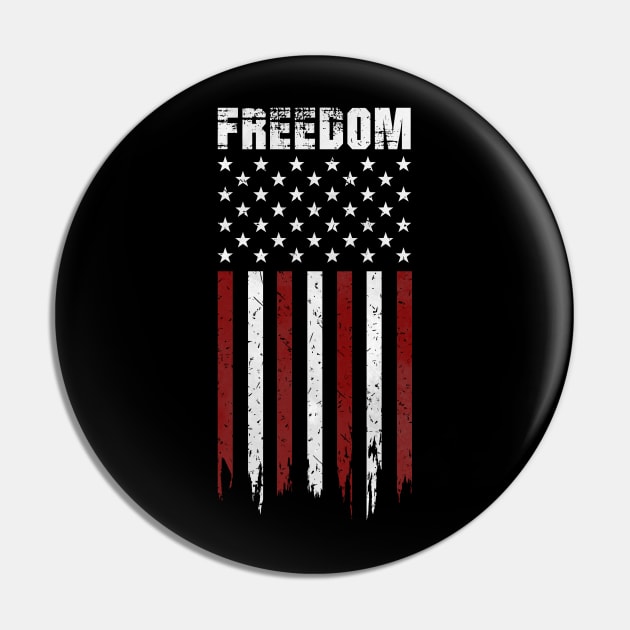 American Pride Freedom Flag Pin by TextTees