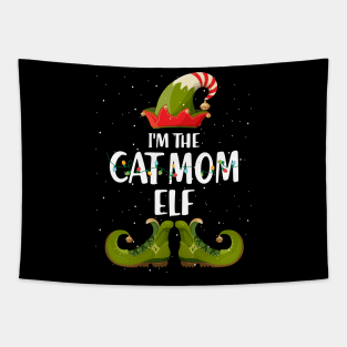 Im The Cat Mom Elf Christmas Tapestry