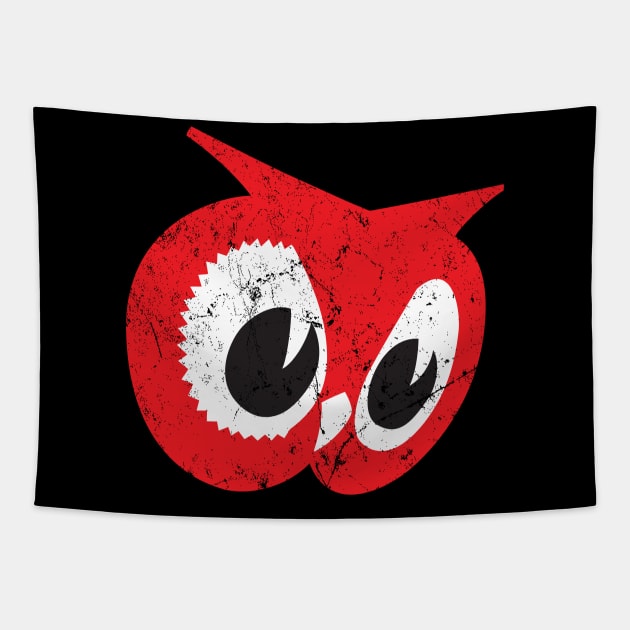 Red Owl Tapestry by MindsparkCreative