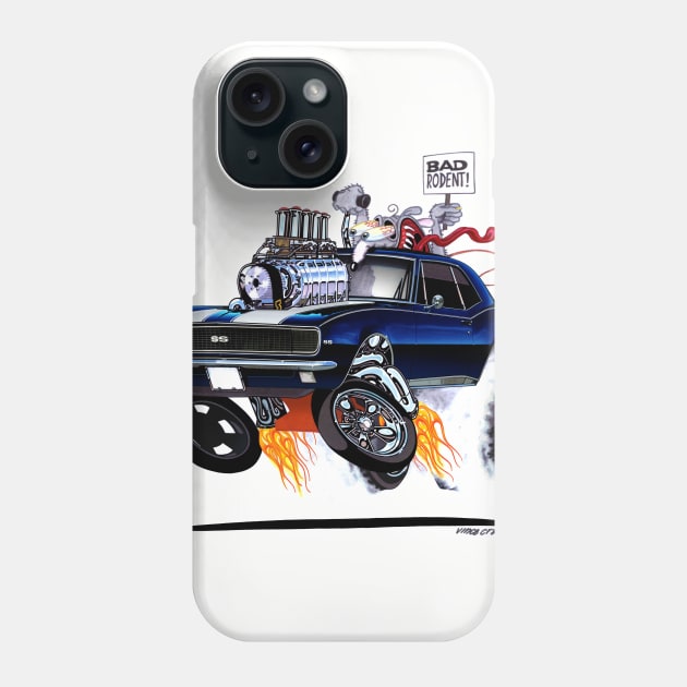 RAT POWER 1967 Camaro Blue Phone Case by vincecrain