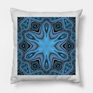 colourful shades of turquoise blue floral fantasy in square format Pillow