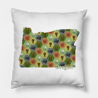 Oregon State Map Board Games Pillow