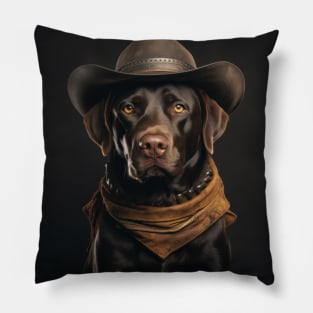 Cowboy Dog - Labrador Retriever Pillow