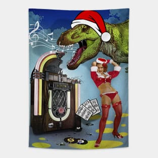 Jurassic Christmas Song Tapestry