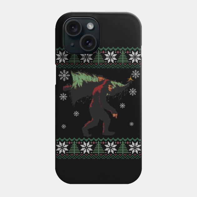 Bigfoot Ugly Christmas Design Sasquatch Xmas Phone Case by UNDERGROUNDROOTS