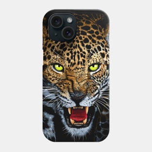 Aggressive Leopard Face Phone Case