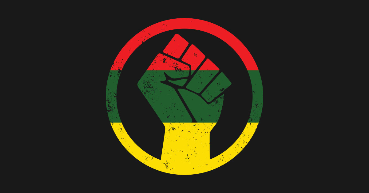 RASTA BLACK POWER FIST DISTRESSED SHIRT - Protest - T ...