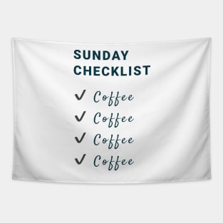 Sunday Coffee Checklist Tapestry