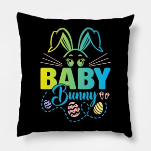 Baby Bunny Easter Bunny Egg Hunting Happy Easter Day Pillow