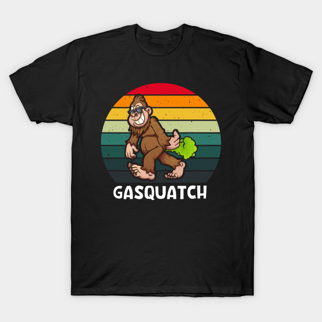 Discover Gasquatch Bigfoot Fart Funny Vintage - Fart Joke - T-Shirt