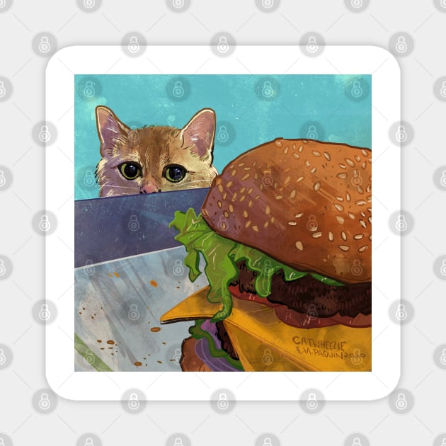 Longing for the Cheeseburger Magnet by Catwheezie