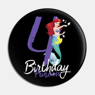 Mermaid Ariel 4Th Birthday Princess Pin