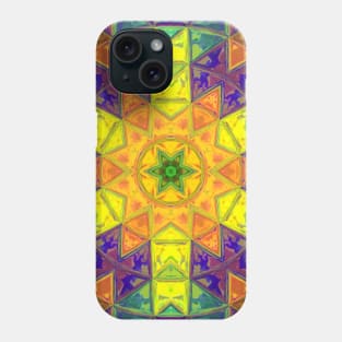 Mosaic Kaleidoscope Flower Orange Yellow and Purple Phone Case